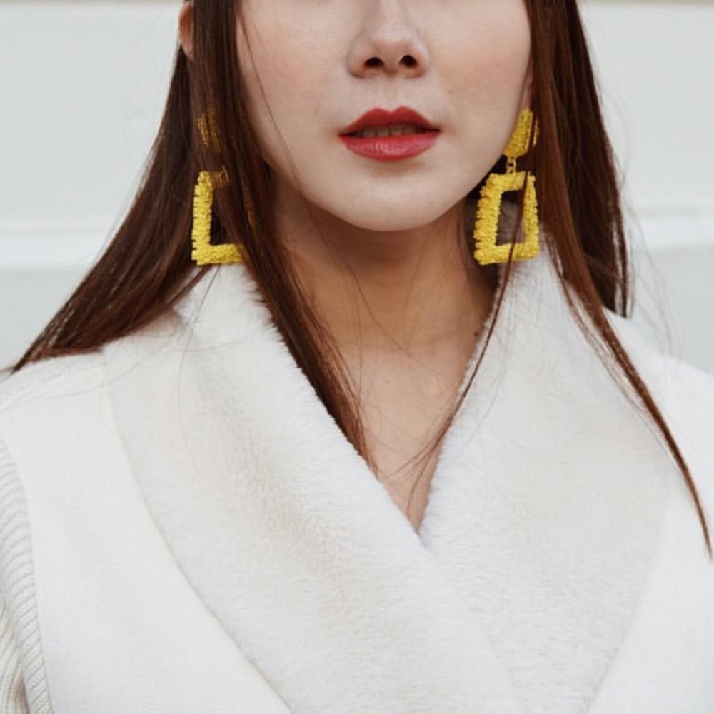 Statement yellow earrings